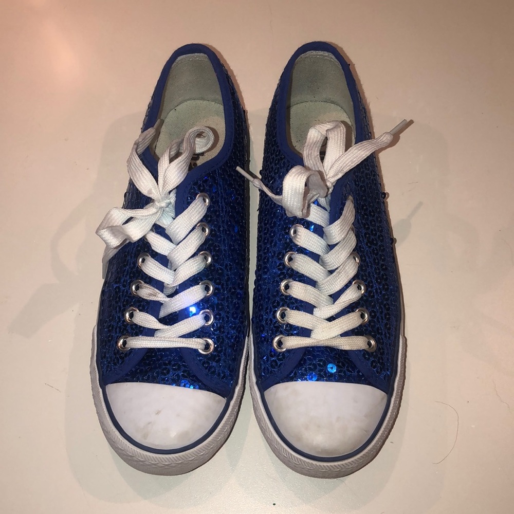 Sparkly blue shoes